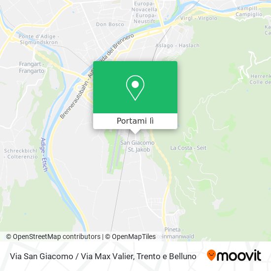Mappa Via San Giacomo / Via Max Valier