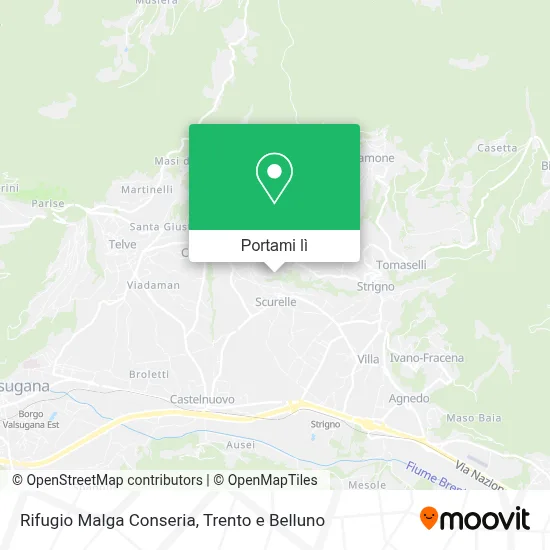 Mappa Rifugio Malga Conseria
