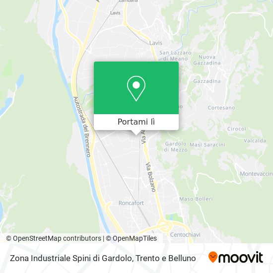 Mappa Zona Industriale Spini di Gardolo