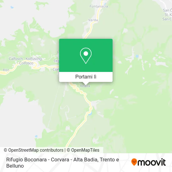 Mappa Rifugio Boconara - Corvara - Alta Badia