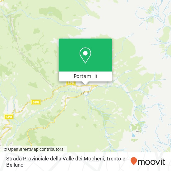 Mappa Strada Provinciale della Valle dei Mocheni