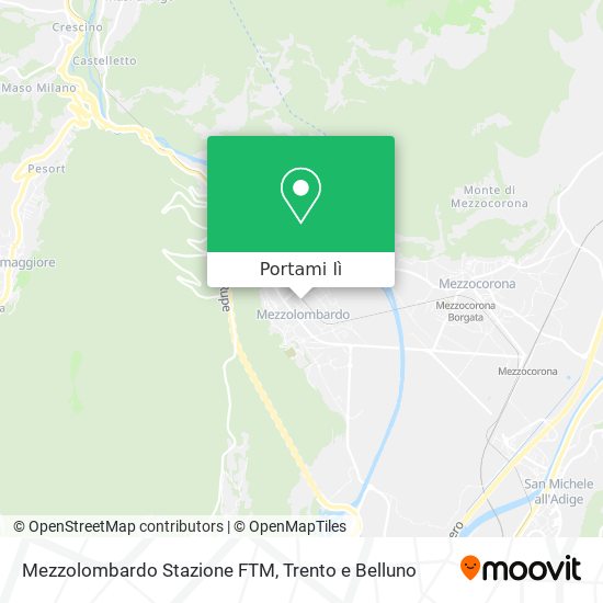 Mappa Mezzolombardo Stazione FTM