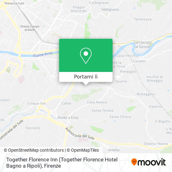 Mappa Together Florence Inn (Together Florence Hotel Bagno a Ripoli)