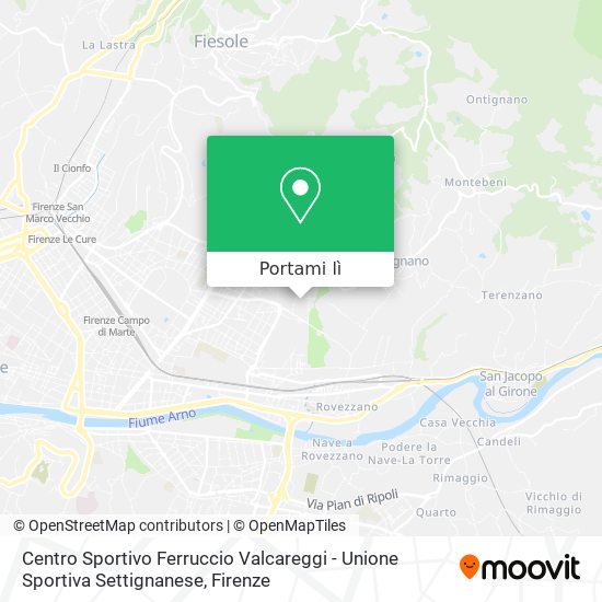 Mappa Centro Sportivo Ferruccio Valcareggi - Unione Sportiva Settignanese