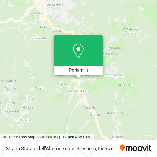 Mappa Strada Statale dell'Abetone e del Brennero
