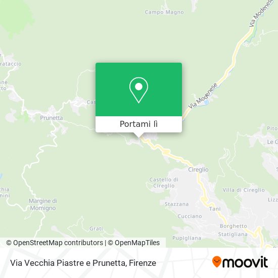 Mappa Via Vecchia Piastre e Prunetta