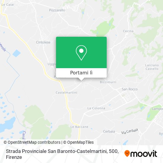 Mappa Strada Provinciale San Baronto-Castelmartini, 500