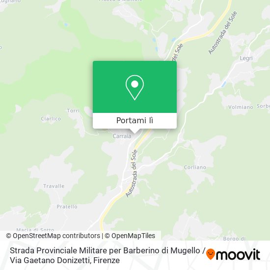 Mappa Strada Provinciale Militare per Barberino di Mugello / Via Gaetano Donizetti
