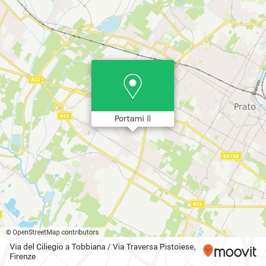 Mappa Via del Ciliegio a Tobbiana / Via Traversa Pistoiese