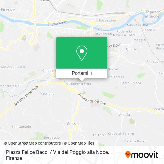 Mappa Piazza Felice Bacci / Via del Poggio alla Noce