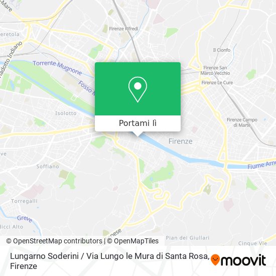Mappa Lungarno Soderini / Via Lungo le Mura di Santa Rosa