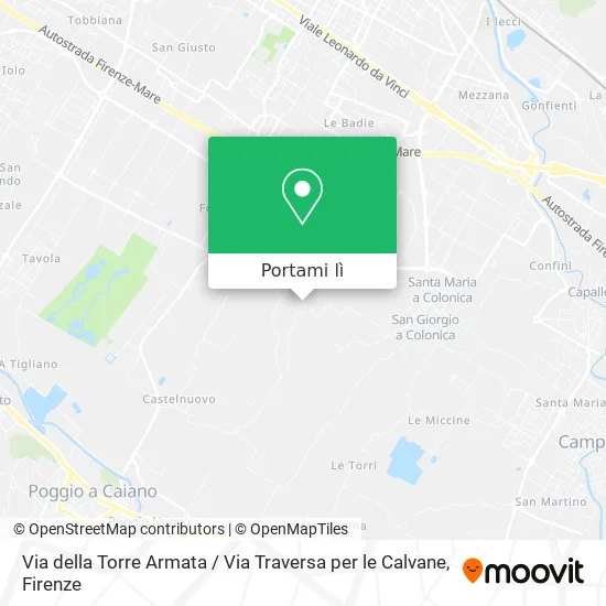 Mappa Via della Torre Armata / Via Traversa per le Calvane