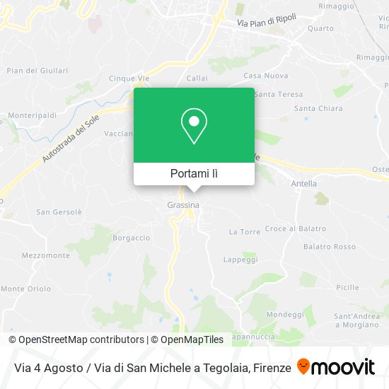 Mappa Via 4 Agosto / Via di San Michele a Tegolaia