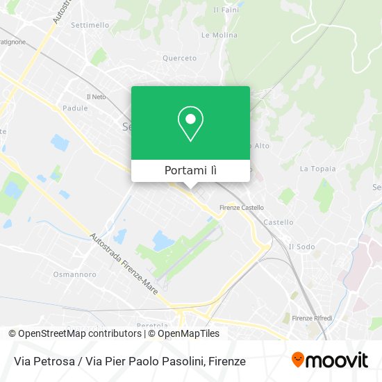 Mappa Via Petrosa / Via Pier Paolo Pasolini