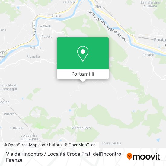Mappa Via dell'Incontro / Località Croce Frati dell'Incontro