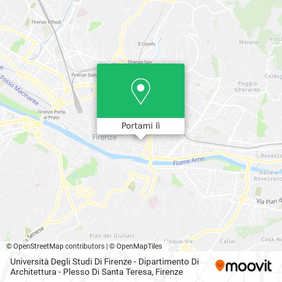 Mappa Università Degli Studi Di Firenze - Dipartimento Di Architettura - Plesso Di Santa Teresa