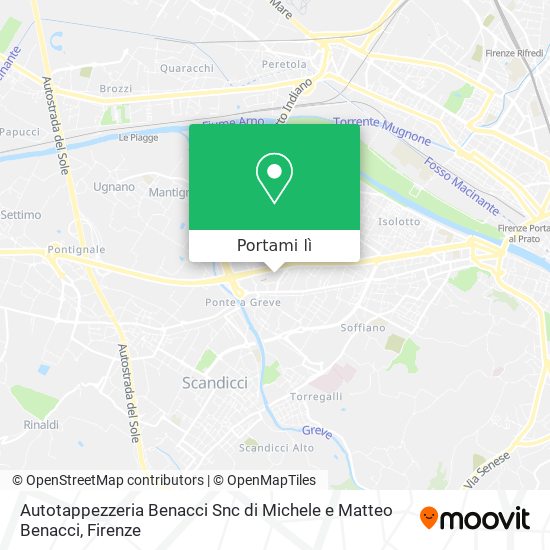 Mappa Autotappezzeria Benacci Snc di Michele e Matteo Benacci