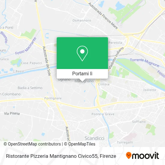 Mappa Ristorante Pizzeria Mantignano Civico55