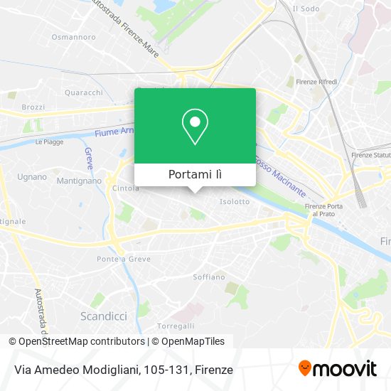 Mappa Via Amedeo Modigliani, 105-131