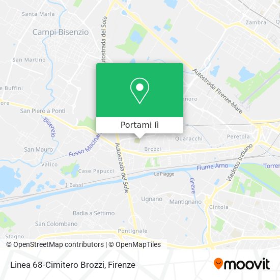 Mappa Linea 68-Cimitero Brozzi