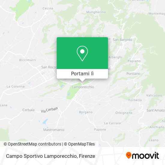 Mappa Campo Sportivo Lamporecchio