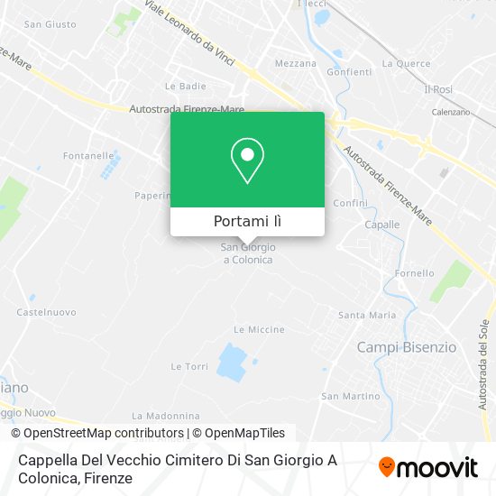 Mappa Cappella Del Vecchio Cimitero Di San Giorgio A Colonica