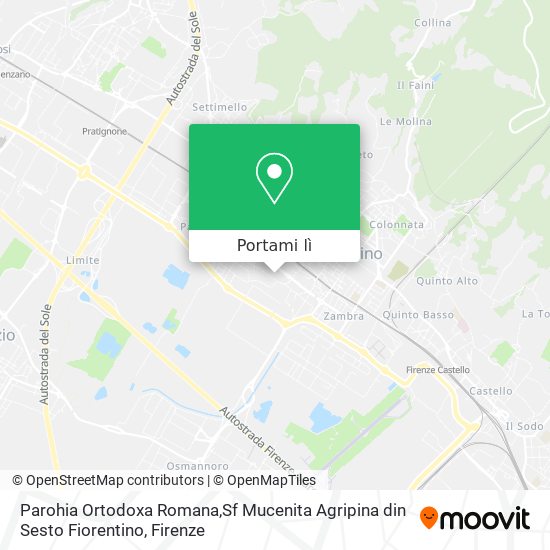 Mappa Parohia Ortodoxa Romana,Sf Mucenita Agripina din Sesto Fiorentino