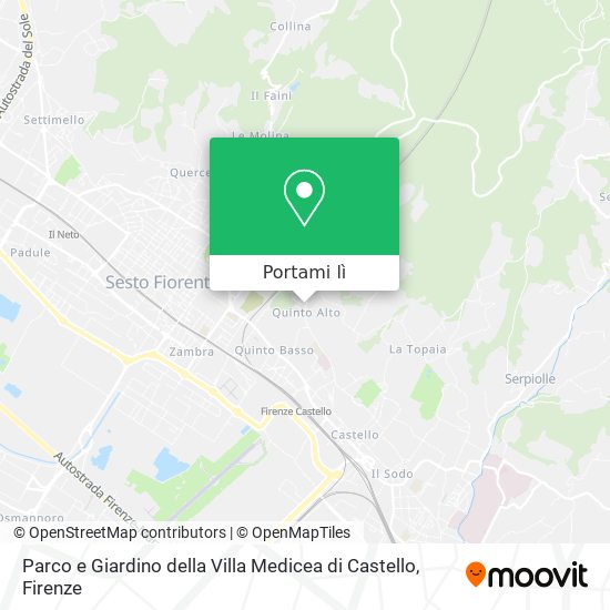 Mappa Parco e Giardino della Villa Medicea di Castello