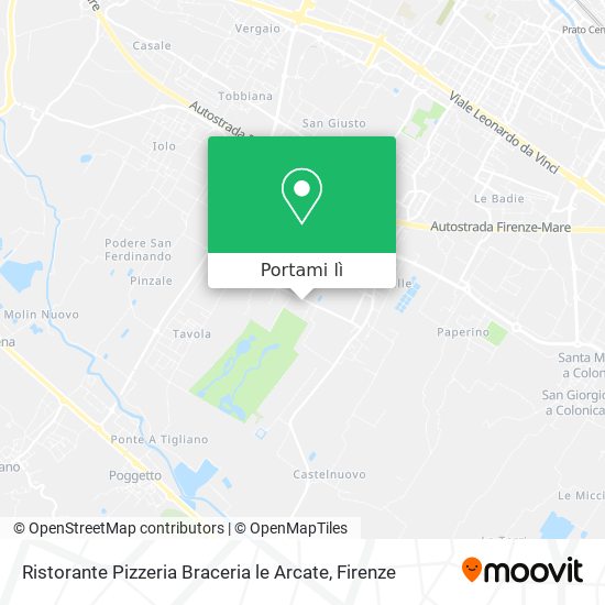 Mappa Ristorante Pizzeria Braceria le Arcate