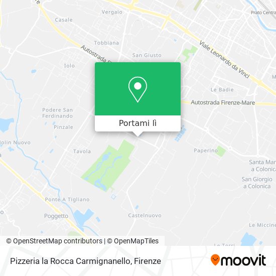Mappa Pizzeria la Rocca Carmignanello