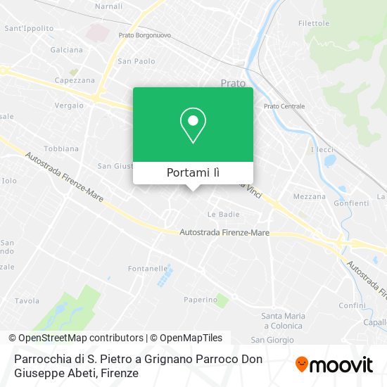 Mappa Parrocchia di S. Pietro a Grignano Parroco Don Giuseppe Abeti