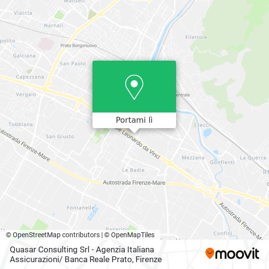 Mappa Quasar Consulting Srl - Agenzia Italiana Assicurazioni/ Banca Reale Prato