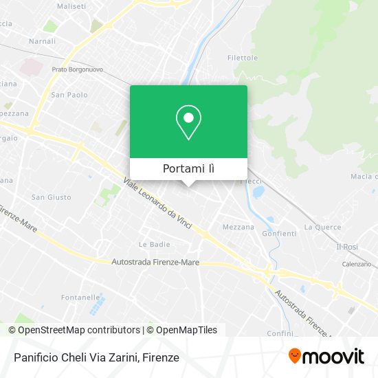 Mappa Panificio Cheli Via Zarini