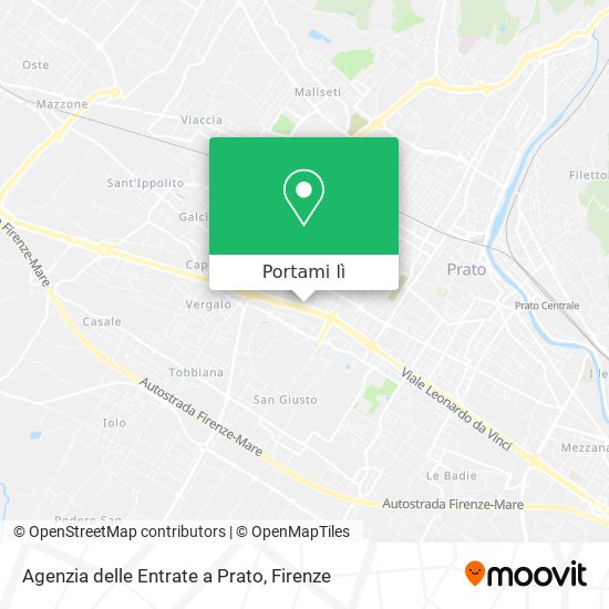 Mappa Agenzia delle Entrate a Prato