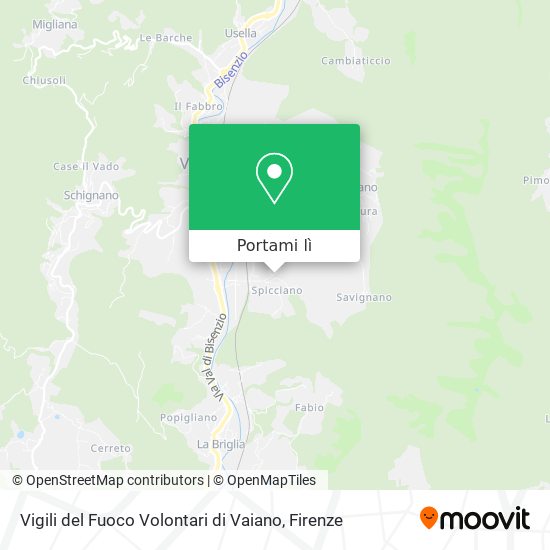 Mappa Vigili del Fuoco Volontari di Vaiano