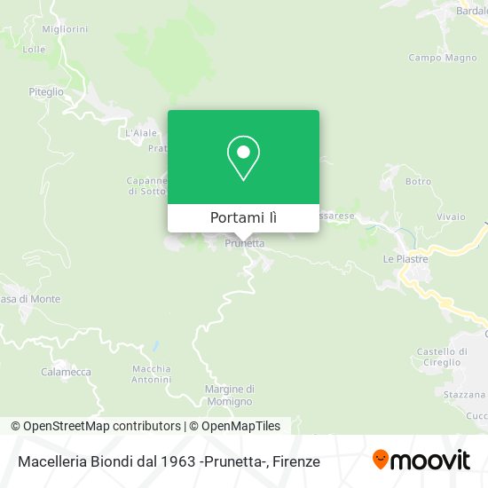 Mappa Macelleria Biondi dal 1963 -Prunetta-