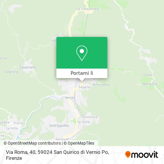 Mappa Via Roma, 40, 59024 San Quirico di Vernio Po