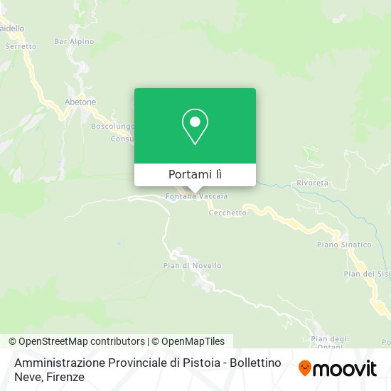 Mappa Amministrazione Provinciale di Pistoia - Bollettino Neve