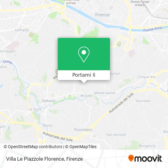 Mappa Villa Le Piazzole Florence