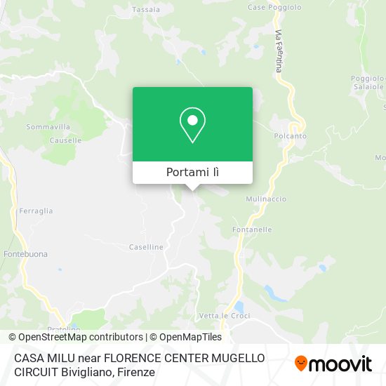 Mappa CASA MILU near FLORENCE CENTER MUGELLO CIRCUIT Bivigliano