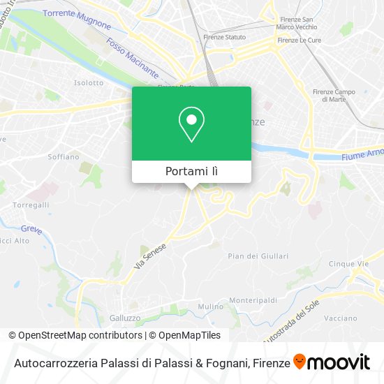 Mappa Autocarrozzeria Palassi di Palassi & Fognani