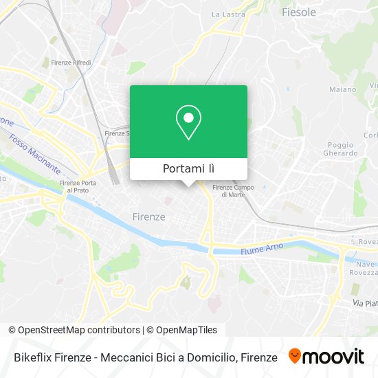 Mappa Bikeflix Firenze - Meccanici Bici a Domicilio