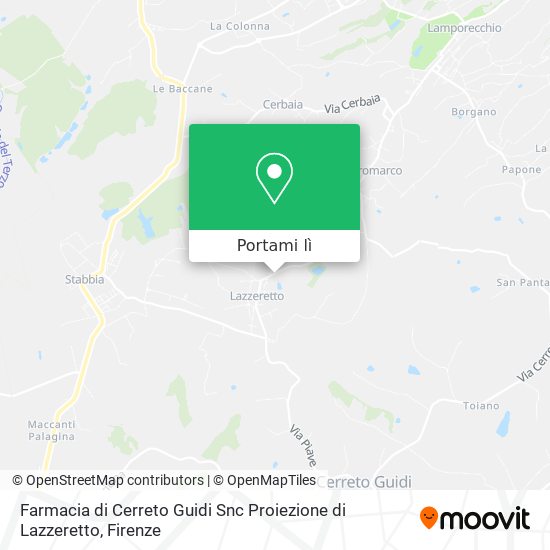 Mappa Farmacia di Cerreto Guidi Snc Proiezione di Lazzeretto