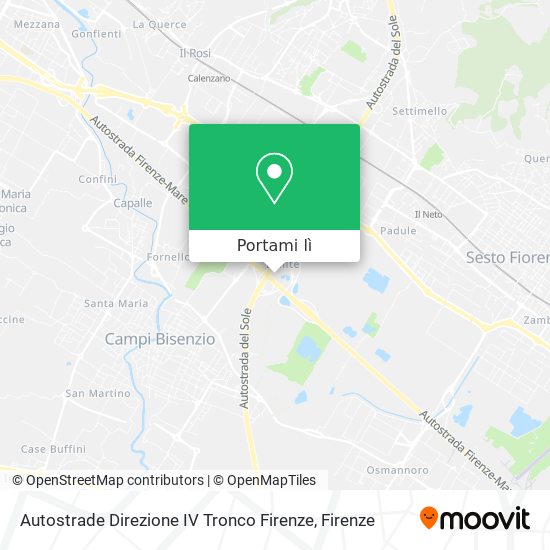 Mappa Autostrade Direzione IV Tronco Firenze