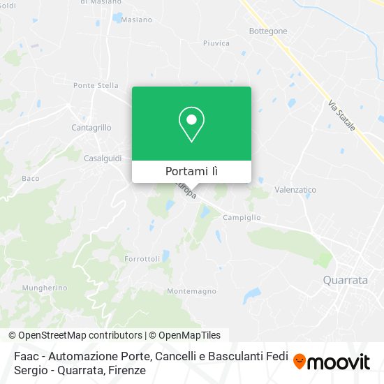 Mappa Faac - Automazione Porte, Cancelli e Basculanti Fedi Sergio - Quarrata