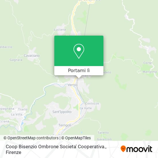 Mappa Coop Bisenzio Ombrone Societa' Cooperativa.