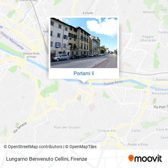 Mappa Lungarno Benvenuto Cellini