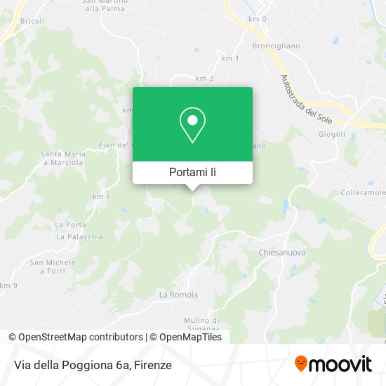 Mappa Via della Poggiona  6a