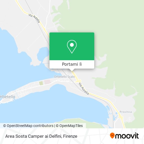 Mappa Area Sosta Camper ai Delfini