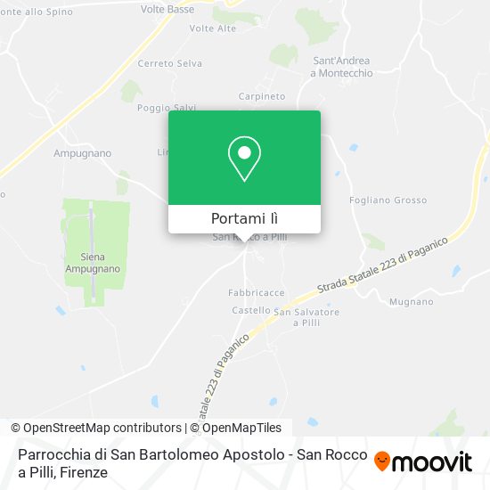 Mappa Parrocchia di San Bartolomeo Apostolo - San Rocco a Pilli